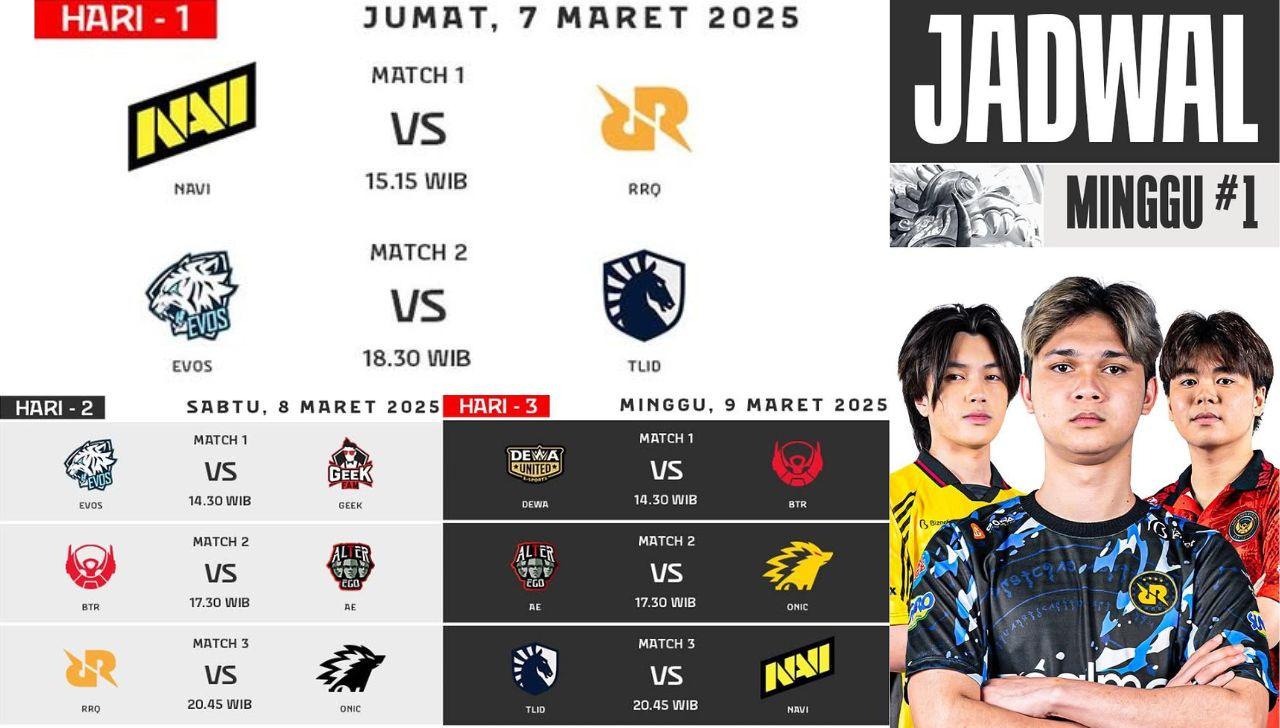 Jadwal MPL ID S15 Week 1 : Navi Vs RRQ Menjadi Laga Pembuka....